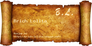 Brich Lolita névjegykártya